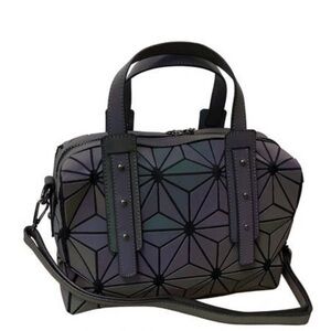 NWT Stylish Geometric Hobo Bag in Iridescent Black